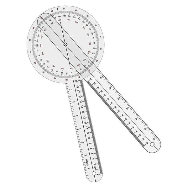 Digital Goniometer 360 Grader, Goniometer Fysioterapi - 12 Tommer Transparent