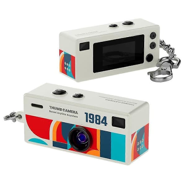 Vintage Mini Tumkamera, 720P, Ryggsäcksberlock white one size