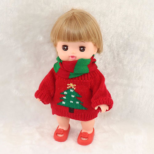 1 sæt dekorativ dukke sweater dejlig mini tørklæde slidstærkt mini sweater dukke tilbehør