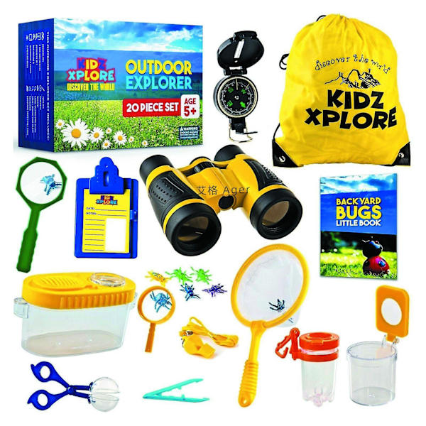 Utomhus Explorer Kit Gåvor Leksaker, Barnkikare Set, Bäst För 8+ Årig Pojke Och Flicka, Barn Äventyr Kit(20 Stk)