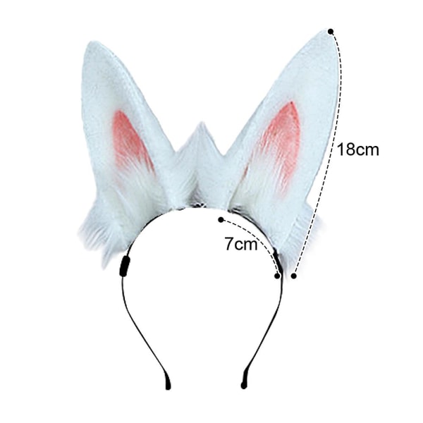 Käsintehdyt kanin korvat söpö eläin korvat tarvikkeet kanin korva pääpanta juhla puku koristelu White