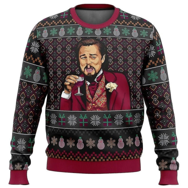 Leo Leo Dicaprio Meme Ugly Christmas Genser Gave Julenissen Pullover Menn 3d Sweatshirt And Top L