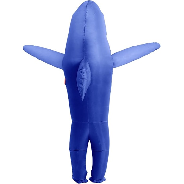 Uppblåsbar Hajdräkt med Käkar Hoppdräkt Rolig Carcharias Dräkt för Cosplayfest (Kungblå Haj) Royal Blue Shark