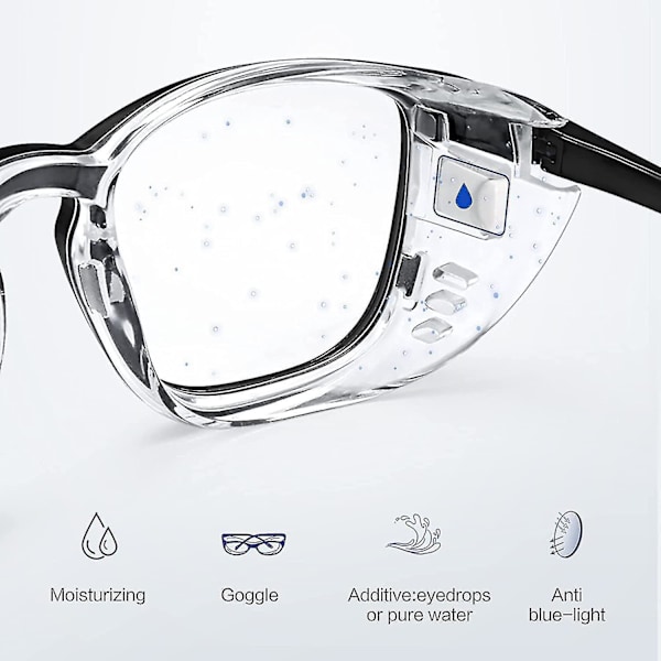 Fuktighetskammerbriller Anti Tørre Øyne Menn Kvinner Anti Pollen Blått Lys Blokkerende Briller Gafas Para Ojo Seco BJL C3 Gray