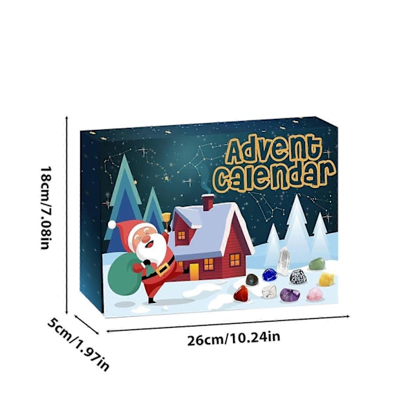 2024 Julekalender 24 Naturlige Krystall Agat Fossiler Dag Multi-color