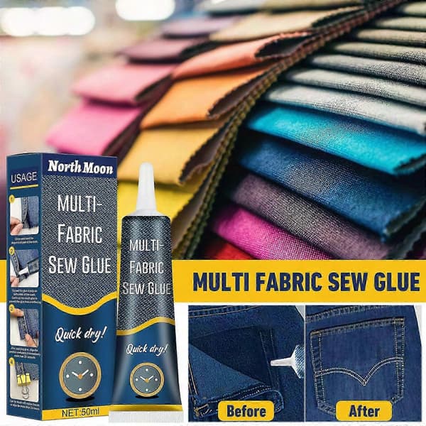 Multi Fabric Sew Glue Flydende Instant Tøjreparationslim Hurtigtørrende Lim 50ml bag