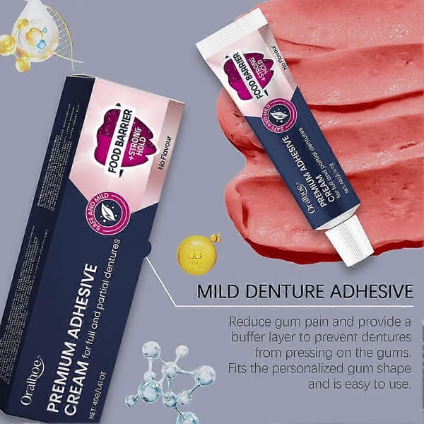 Super Grip Protese-Klæbemiddel Creme Vandtæt Protese-Klæbemiddel Creme til Delproteser 1pc