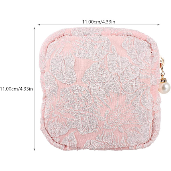 1 stk. Pink hygiejnebind opbevaringspose udendørs bind pose hygiejnebind pose pung menstruationsprodukter bomuldslinned babyposeholder stor kapacitet