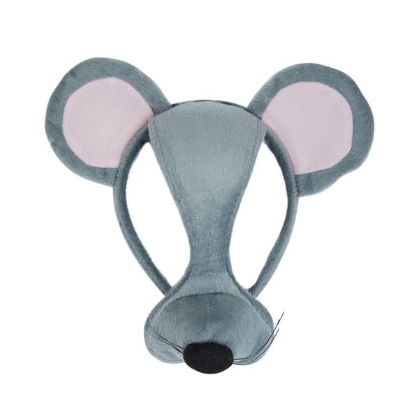 Unisex Musemaske på hårbøjle med lyd Grey One Size