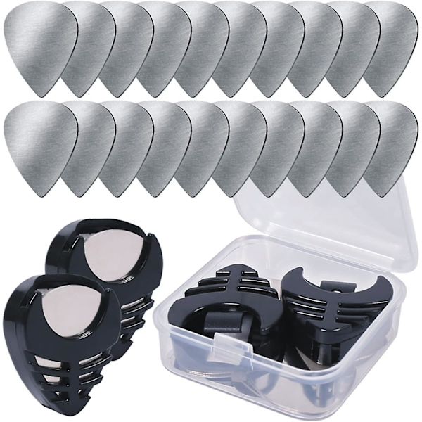 20-pack rostfria gitarrplektrum 0,3 mm - plektrum för elgitarr och bas