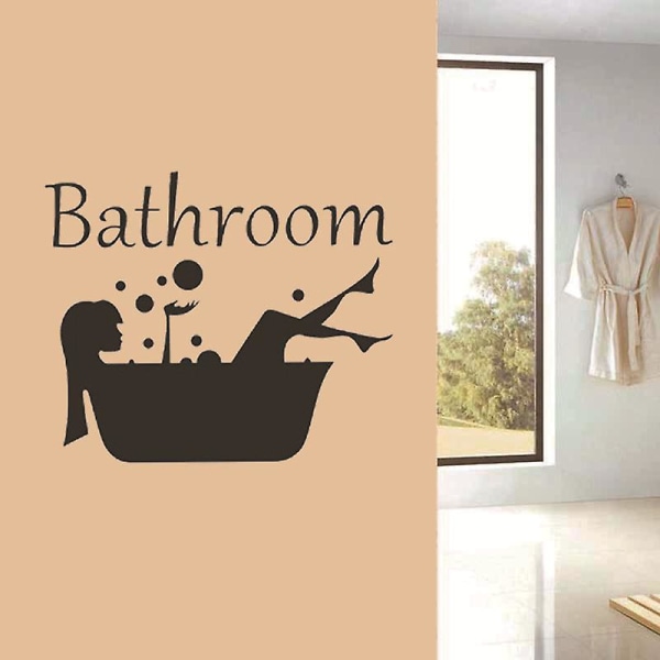 1 st badrumsdörrklistermärke för - Väggdekor - Toalettväggklistermärke - Roliga och söta tillbehör - Dekorativ affisch för flickrum