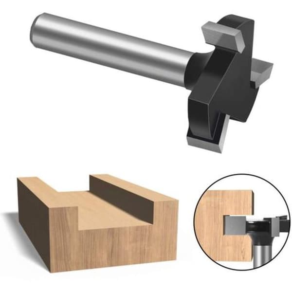 6 mm skaft CNC overfladefræser, wolframcarbid fræserbits til træbearbejdning (6 mm) Noir