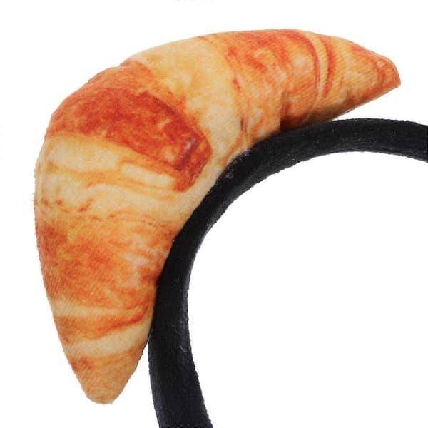 Morsomt Mathodebånd Nyhet Croissant Mathårbøyle Simuleringsbrød Hodeplagg Multi 19.00X15.50X5.00CM