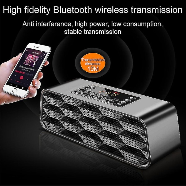 Bärbar trådlös Bluetooth högtalare med stereoljud, aktiv extrabas