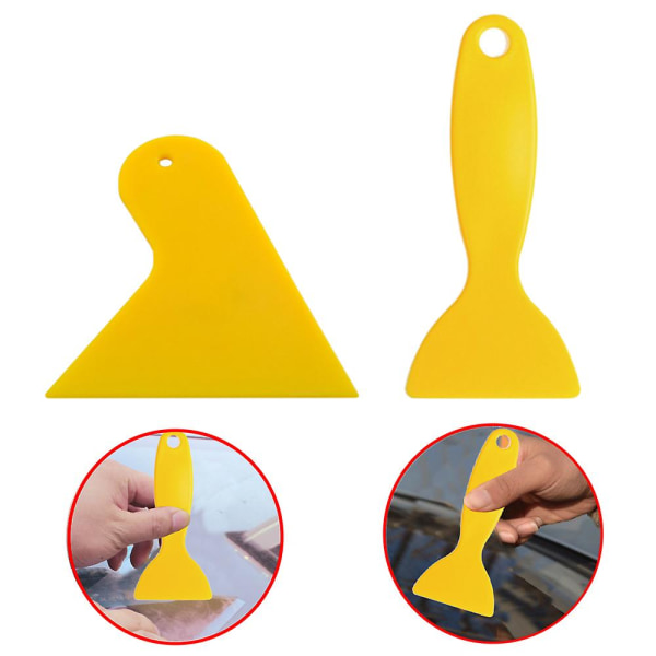 2 st Plastskrapa Rengöring Telefon Film Klistermärke Installationsverktyg Bilfönster Snöskyffel Glas Vattenborttagning Torkarblad Lim Squeegee - Skrapa