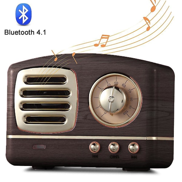 Bärbar Bluetooth Retro Högtalare, Trådlös Mini Vintage Högtalare Med Rik B