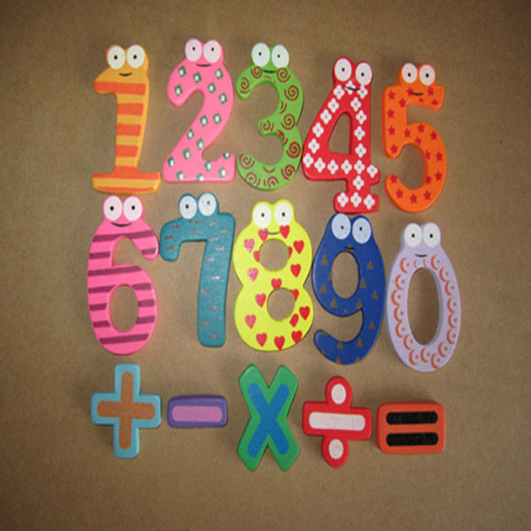 Magnetiska trä siffror Math Set Digital Baby pedagogisk leksak