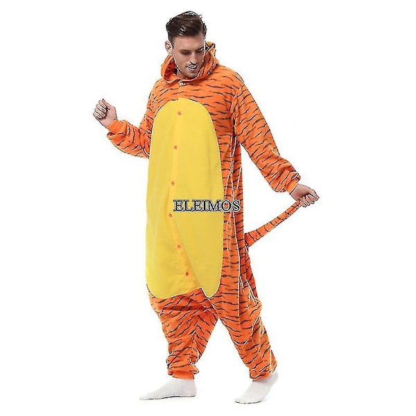 Halloween-asu, Tiikerin Kigurumi Onesie Aikuisten Naisille ja Miehille, Eläin-Pyjama, Kotiasu, Jouluasu, Cosplay-Pukeutumiseen, Xxl S