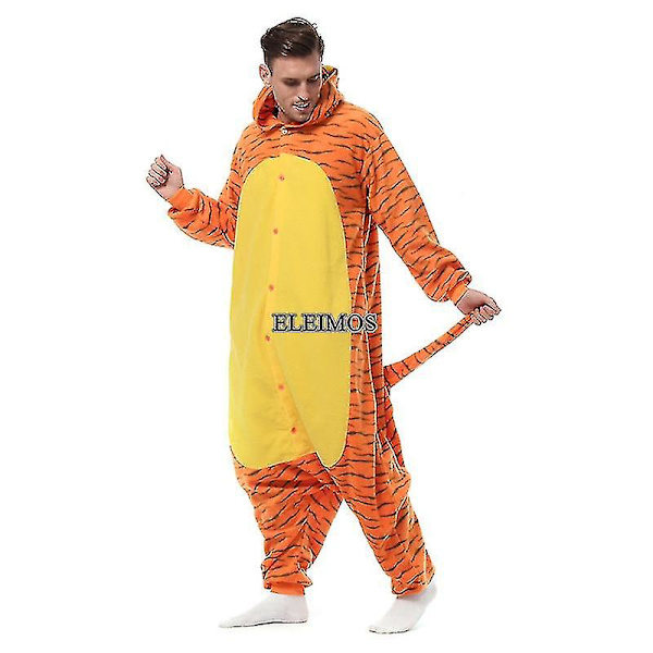 Halloween-asu, Tiikerin Kigurumi Onesie Aikuisten Naisille ja Miehille, Eläin-Pyjama, Kotiasu, Jouluasu, Cosplay-Pukeutumiseen, Xxl XL