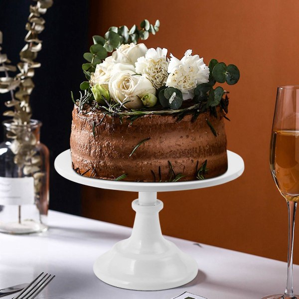 Metallinen rautainen kakkuteline pyöreä jalusta Jälkiruokateline Cupcake näytön teline Leipomoastiat Valkoinen Syntymäpäivä We-haoyi