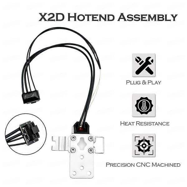 Til Bambu Lab X2D Hotend Varmeenhed, Keramisk Varmeblok 300℃ Højtemperaturresistent
