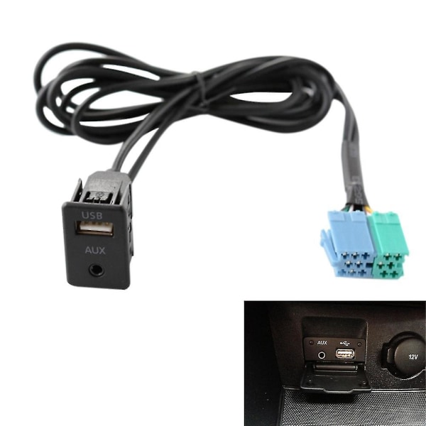 Radio Extension Aux Usb Port Adapter Kabel Ledningsnett For