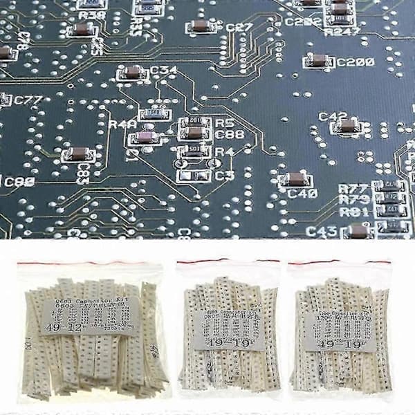 SMD Kondensator Sortimentsæt, 36 Værdier, 720 Dele, 1206 0603 0805 Størrelser, DIY Elektronikkomponenter