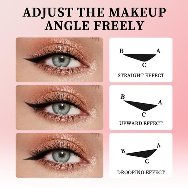 Winged Eyeliner Stamp Pen Double-Ended Rotating Design, Quick-Drying, Long-Lasting, Smudge-Proof Brown