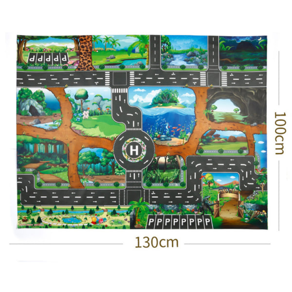 Børnelegetøj Carry Game Pad 130 * 100 Dinosaur World Traffic Parkeringsplads