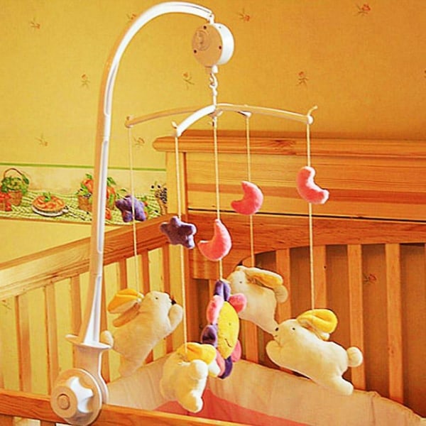 Mobilstativ Vit Spjälsäng Mobilstativ Baby Med Stativ Arm Ställ för att hänga leksaker och dockor
