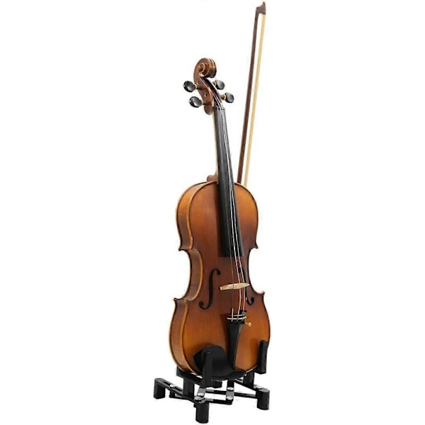 Infällbart violinstativ, portabelt, hopfällbart, för säker presentation och förvaring.