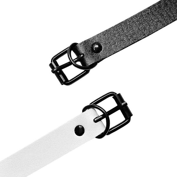 2 stk. Acsergery legering rund hals choker halskæde tung cubansk tyk kæde pu punk