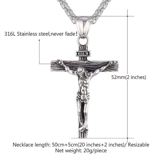 Vintage Jesus Cross vedhæng halskæder Armbånd til mænd kvinder,acsergery Trendy