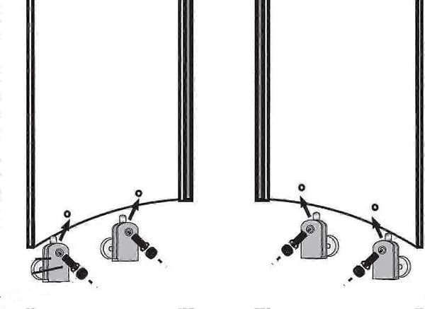 Dusjdørruller - 4-pakning - Messingstøttearm - 25 mm diameter hjul SZRH A-GB