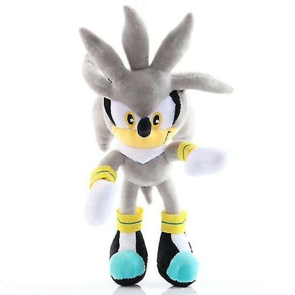 10' Silver Sonic Plysch Animation Toy Mjuk Doll Plysch Barn Presenter.