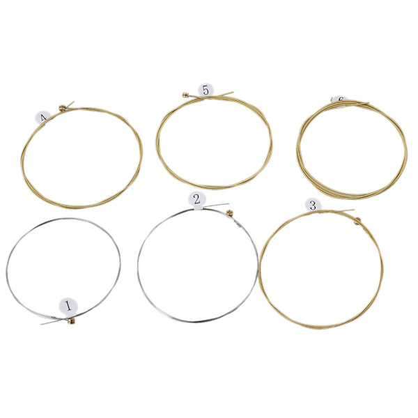 6 x CA60-M 1253 Stål Akustisk Gitarstrenger Fretwire Reservedeler