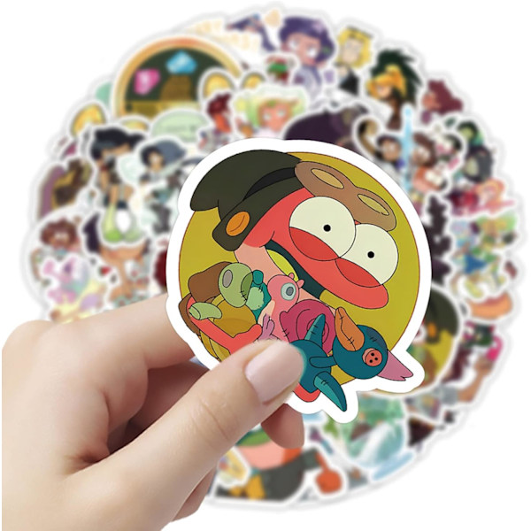 50 stk. Amphibia-klistremerker Vanntette Vinyl Kawaii-klistremerker for barn Tenåringer Voksne Skateboard Datamaskin Laptop Gitar (Amphibia)