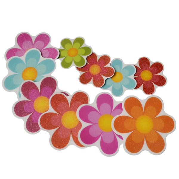 Halkfria badkarsdekaler med starka färger, Daisy badsteg och halkskydd för badkar, trappor, duschrum och mer