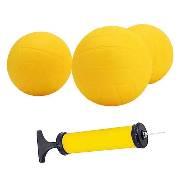 Spike erstatningsbolde Mini volleyball stærke bløde gule Roundnet spillebolde med luftpumpe til pool, græsplæne, strand, baghave 3.5 Inch 3pcs