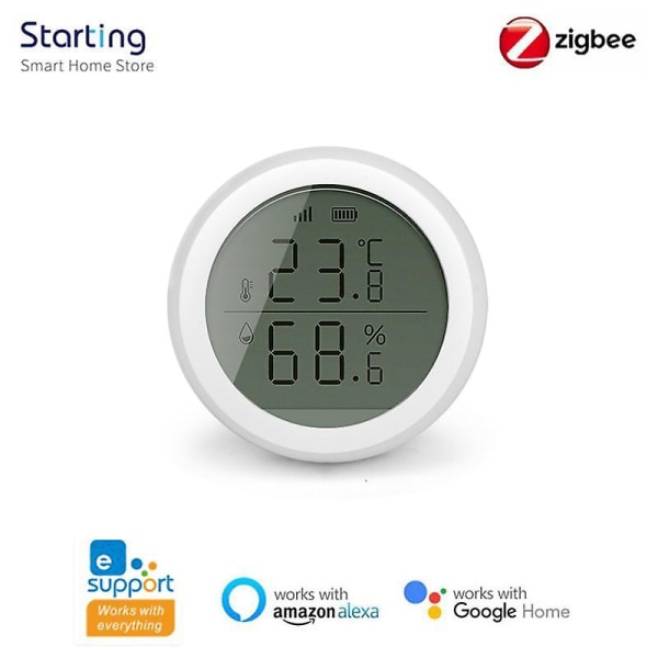 Ewelink Zigbee Temperatursensor og fuktighetssensor Innendørs hygrometer Termometer Detektor