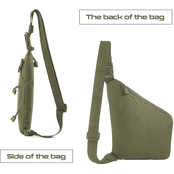 Fanny Pack til mænd med skjult bærerygsæk Crossbody-taske, blød pistolkasse i armygrøn (højrehåndet)