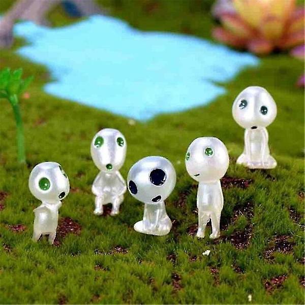 Ghibli Kodama trädsjäl Prinsessan Mononoke Mini Actionfigur Glow In Dark Luminous Elf Tree