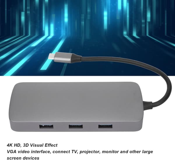 Laptop Dockningsstation, 10-i-1 USB C Dockningsstation, Multifunktionell Dockningsstation, HD Multimedia Interface, USB 3.0, USB 2.0 X 2