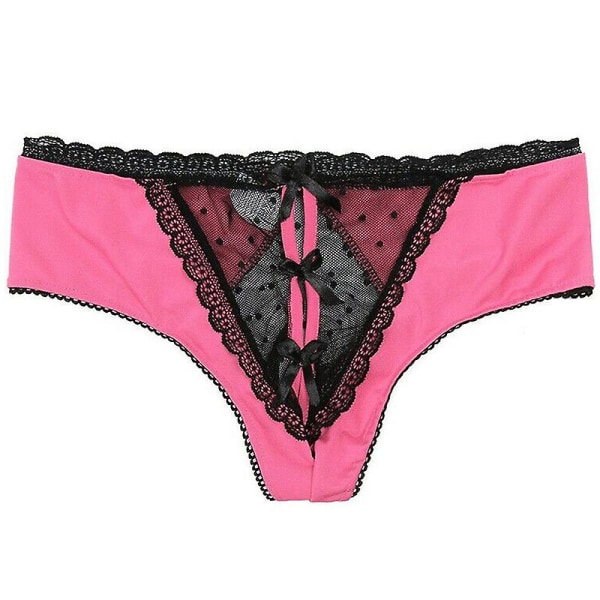 Dametrusser Åbent Skridtløst Undertøj Trusser Knickers G-streng Strings Rose Red 2XL