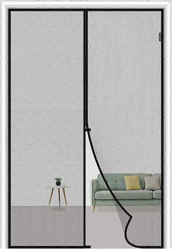 Magnetisk fluenetdør 70 x 200 cm, grå