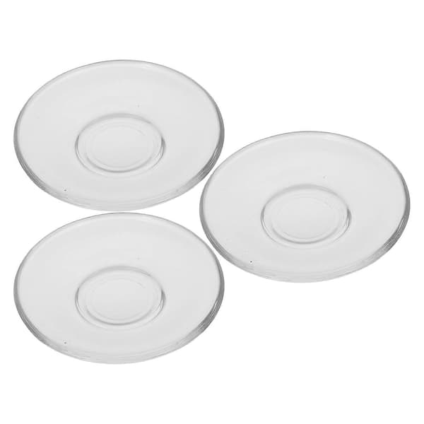 Tekop-underkop i glas 6 stk. runde klare kopmåtter