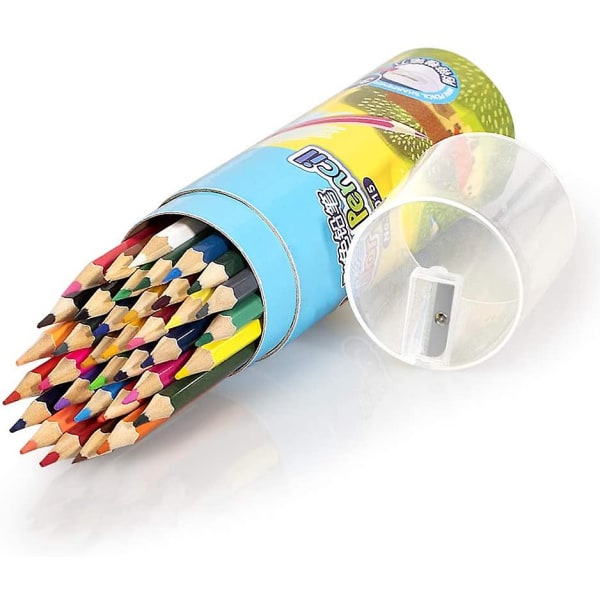 24-pack färgpennor med inbyggd vässare i cap, perfekt för skol- och konstprojekt