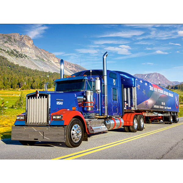 30 x 40 cm, stor blå lastbil Diamantmaleri Broderi Diamant Pa