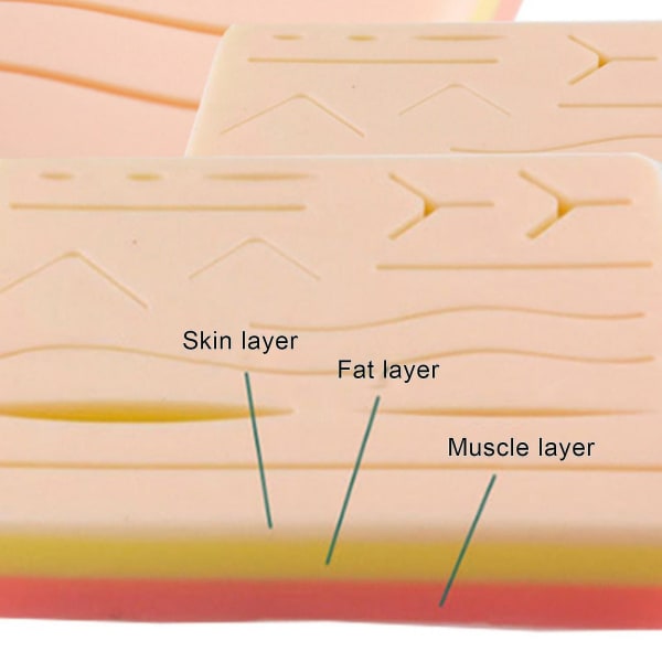 Uudelleenkäytettävä silikoninen ompelualusta, jossa on jäljitelty iho, harjoitteluhaavat, ihopakkaus opiskelijoille