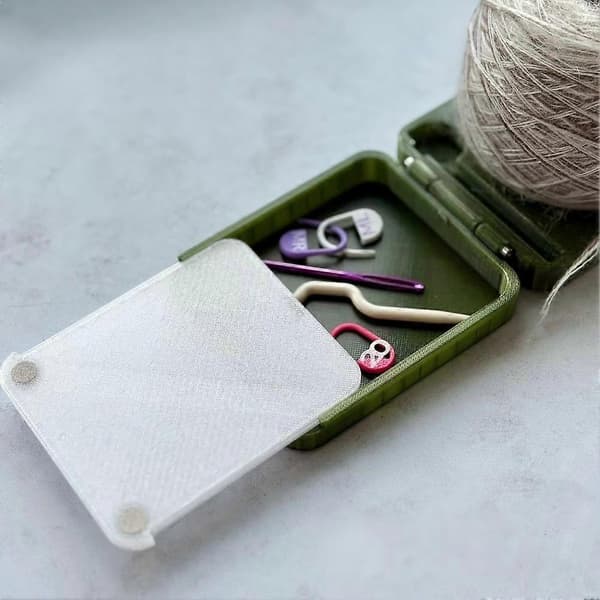 Vikbar garnspindelbox - Bärbar stickning Magnetisk stängning Platsbesparande two axis One size